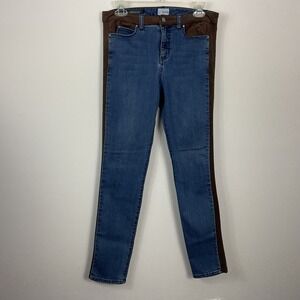 Ecru Los Feliz Side Inset Jeans Women's Size 27 Brown Accent Denim Pants‎